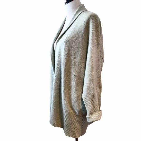 JH Collectibles Womens Vtg Pale Green Wool/Angora Open Shawl Collar Cardigan L - Picture 2 of 12